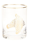 Orsina Nomi Zebra Tumbler – Clear Glass with Gold Trim & Pattern