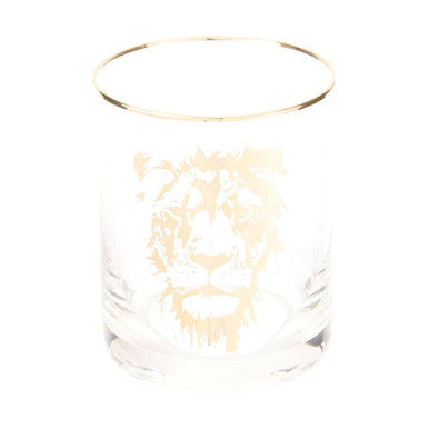 Orsina Nomi Lion Tumbler – Luxury Gold Rim Glassware for Cocktails