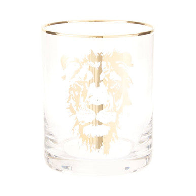 Orsina Nomi Lion Tumbler – Luxury Gold Rim Glassware for Cocktails