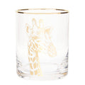 Orsina Nomi Giraffe Tumbler – Gold Rim Glassware with Animal Motif