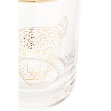 Orsina Nomi Leopard Tumbler – Gold Rim Animal Print Glassware
