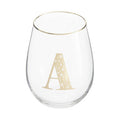 Orsina Claro Letter A Curved Tumbler – Gold Monogram Clear Glass