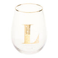 Orsina Claro Letter L Curved Tumbler – Clear Glass with Gold Detail