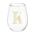 Orsina Claro Monogram Curved Tumbler – Gold Letter K Glassware