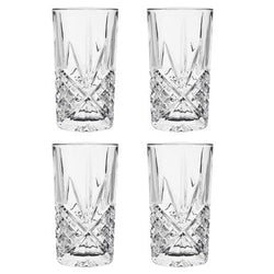 Orsina Beaufort Crystal Highball Glasses – Set of 4 Clear Barware