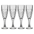 Orsina Beaufort Crystal Champagne Flutes – Set of 4 Embossed Glasses