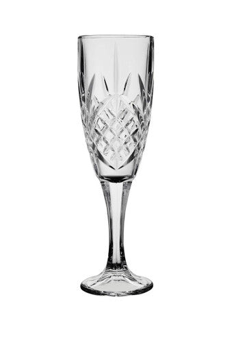 Orsina Beaufort Crystal Champagne Flutes – Set of 4 Embossed Glasses