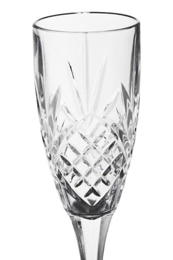 Orsina Beaufort Crystal Champagne Flutes – Set of 4 Embossed Glasses