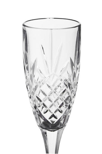 Orsina Beaufort Crystal Champagne Flutes – Set of 4 Embossed Glasses