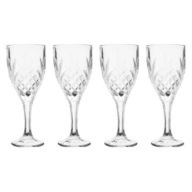 Orsina Beaufort Crystal Wine Glasses – 290ml Embossed Set of 4