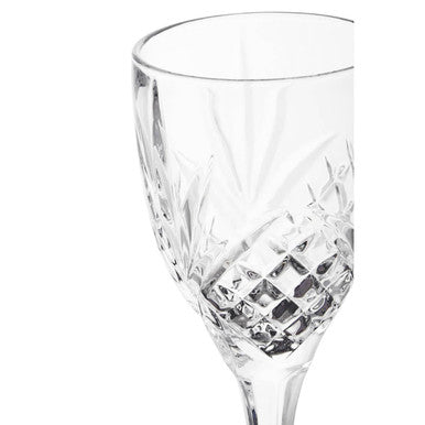 Orsina Beaufort Crystal Wine Glasses – 290ml Embossed Set of 4