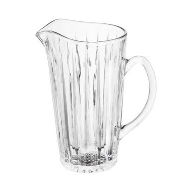 Orsina Beaufort Crystal Pitcher – Fluted Glass Drink Server for Hosting