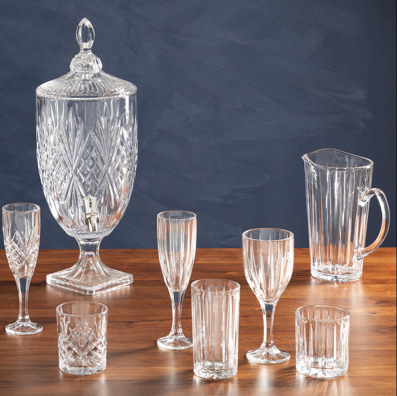 Orsina Beaufort Crystal Pitcher – Fluted Glass Drink Server for Hosting
