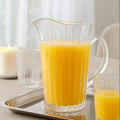 Orsina Beaufort Crystal Pitcher – Fluted Glass Drink Server for Hosting