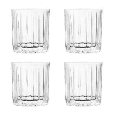 Orsina Beaufort Crystal Large Tumblers – 350ml Fluted Glassware Set of 4