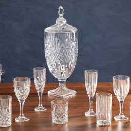 Orsina Beaufort Crystal Large Tumblers – 350ml Fluted Glassware Set of 4
