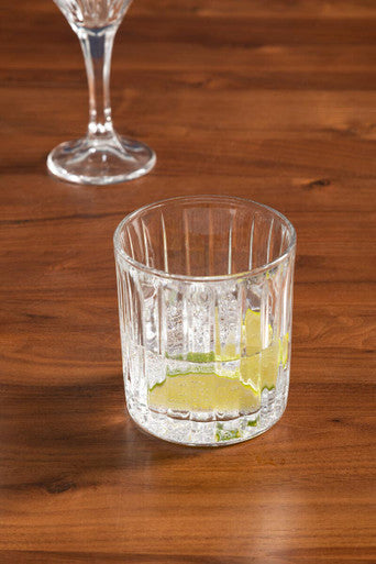 Orsina Beaufort Crystal Large Tumblers – 350ml Fluted Glassware Set of 4