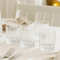 Orsina Beaufort Crystal Large Tumblers – 350ml Fluted Glassware Set of 4