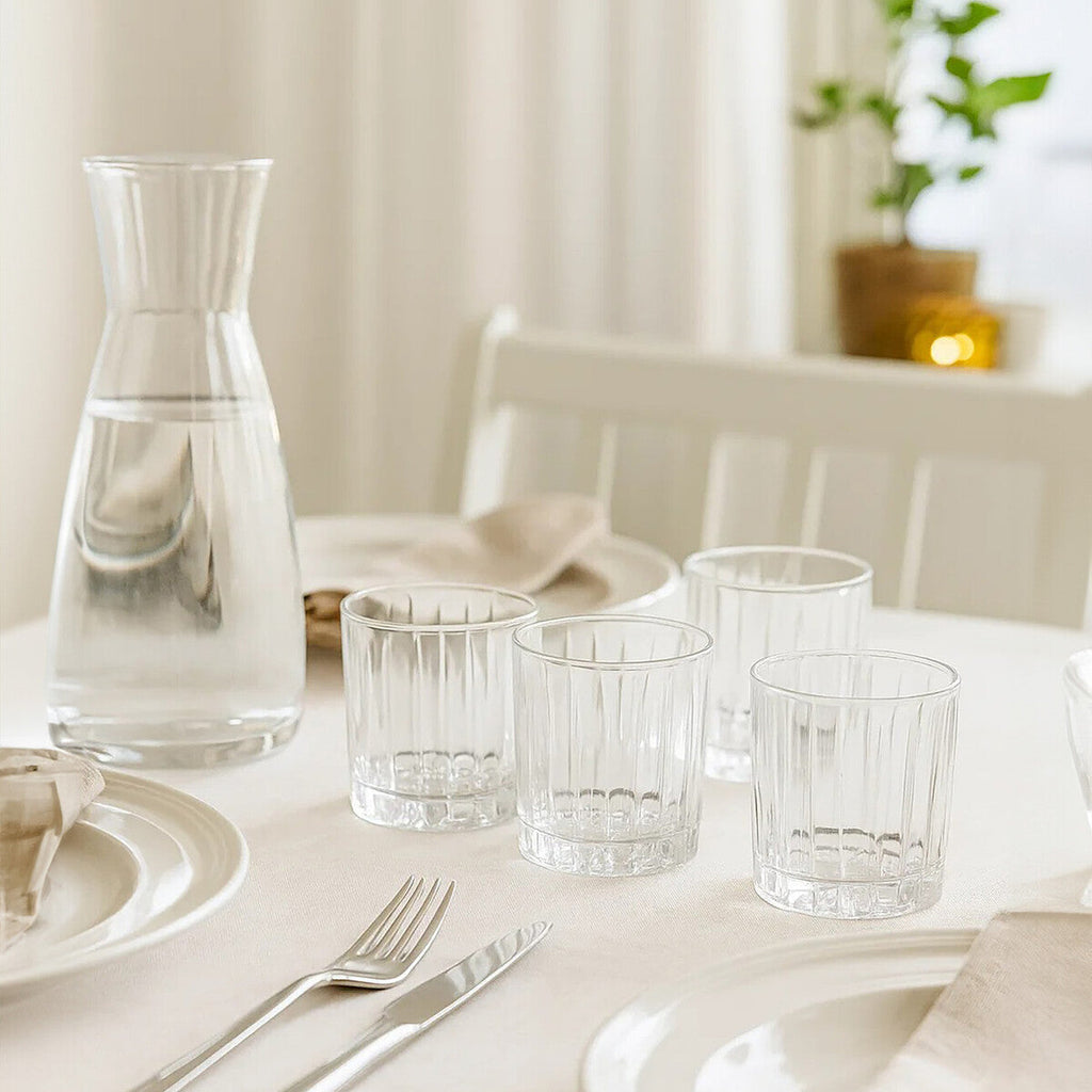 Orsina Beaufort Crystal Large Tumblers – 350ml Fluted Glassware Set of 4