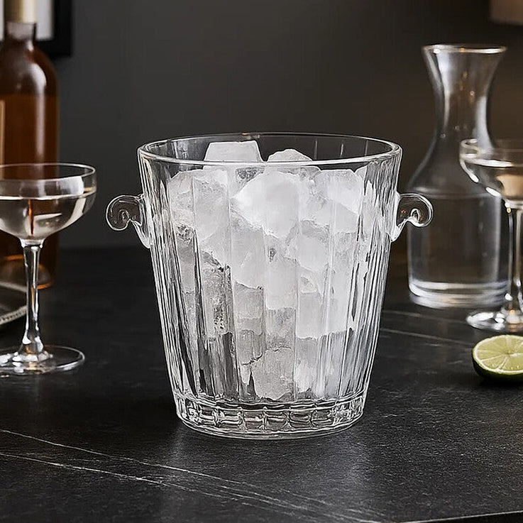 Crystal Ice Bucket by Orsina – Beaufort Fluted Glass Barware
