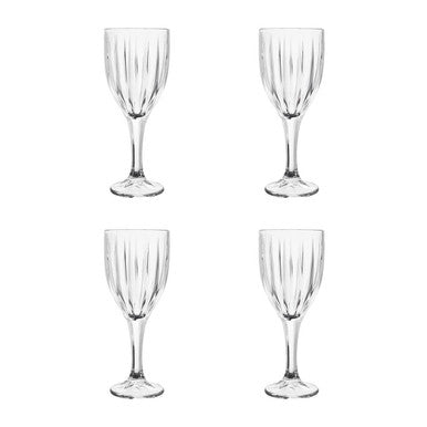 Orsina Beaufort Crystal Wine Glasses – Set of 4 Fluted Stemware