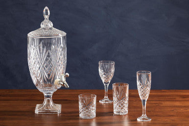 Orsina Beaufort Crystal Wine Glasses – Set of 4 Fluted Stemware