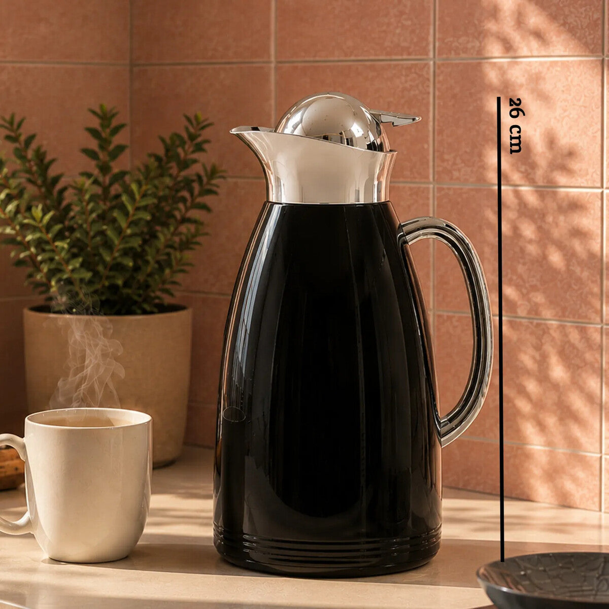 Orsina Morar Black Vacuum Jug – Insulated Thermal Coffee Carafe