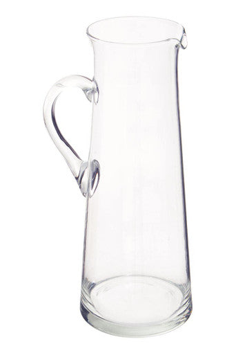 Orsina Ambra Clear Glass Pitcher – Tapered Serving Carafe with Handle