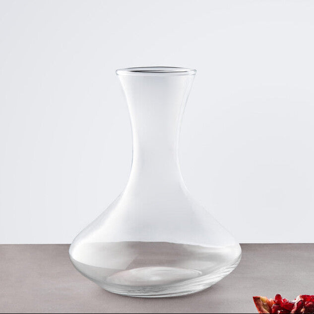 Orsina Ambra Clear Glass Wine Decanter – Curved Aerating Silhouette