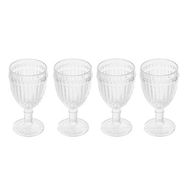 Orsina Auclair Wine Glasses – Set of 4 Fluted Glass Stemware