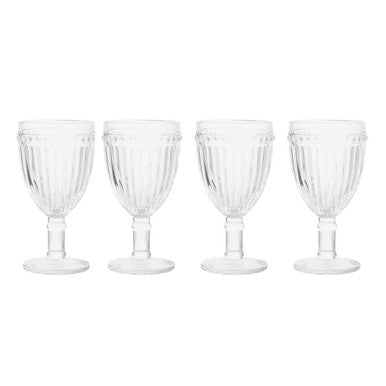 Orsina Auclair Wine Glasses – Set of 4 Fluted Glass Stemware