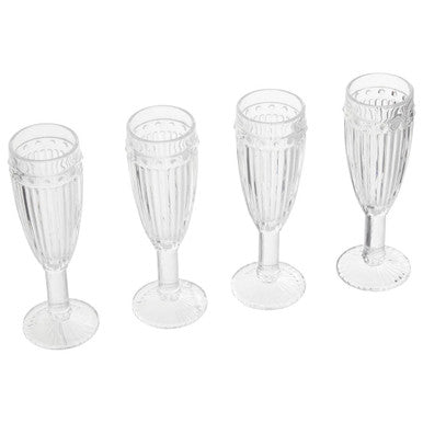 Orsina Auclair Champagne Flutes – Set of 4 Fluted Glassware Stemware