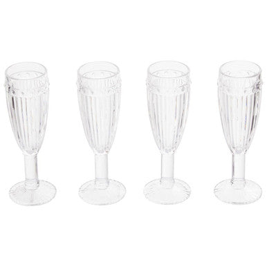 Orsina Auclair Champagne Flutes – Set of 4 Fluted Glassware Stemware