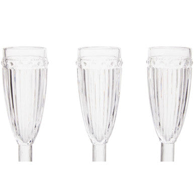 Orsina Auclair Champagne Flutes – Set of 4 Fluted Glassware Stemware