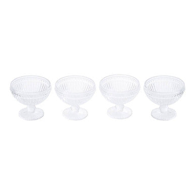 Orsina Auclair Ice Cream Bowls – Set of 4 Clear Glass Sundae Dishes