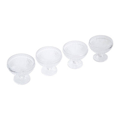 Orsina Auclair Ice Cream Bowls – Set of 4 Clear Glass Sundae Dishes