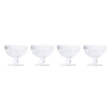 Orsina Auclair Ice Cream Bowls – Set of 4 Clear Glass Sundae Dishes