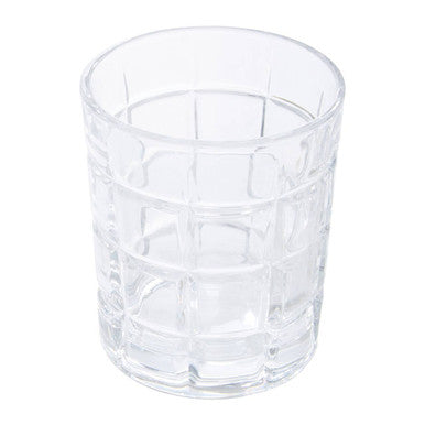 Orsina Auclair Check Glass Tumblers – Set of 4 Patterned Drinking Glasses