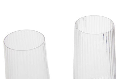 Orsina Lyle Hi Ball Glasses – Set of 4 Fluted Tall Glass Drinkware