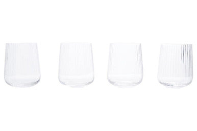 Orsina Lyle Fluted Glass Tumblers – Set of 4 Modern Drinking Glasses