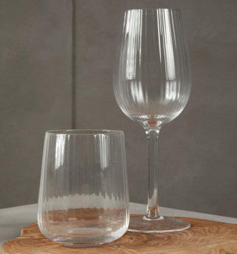 Orsina Lyle Fluted Glass Tumblers – Set of 4 Modern Drinking Glasses