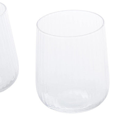 Orsina Lyle Fluted Glass Tumblers – Set of 4 Modern Drinking Glasses