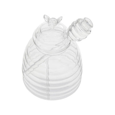 Orsina Freska Glass Honey Jar with Dipper and Bee Handle – 2 Piece Set