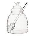 Orsina Freska Glass Honey Jar with Dipper and Bee Handle – 2 Piece Set