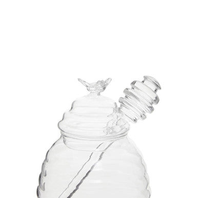 Orsina Freska Glass Honey Jar with Dipper and Bee Handle – 2 Piece Set
