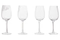 Orsina Lyle Wine Glasses – Set of 4 Fluted Glass Stemware for Red & White