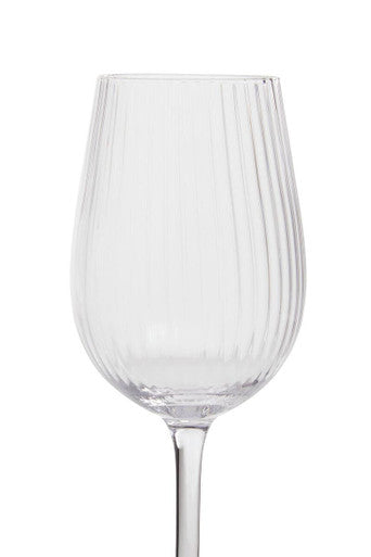 Orsina Lyle Wine Glasses – Set of 4 Fluted Glass Stemware for Red & White