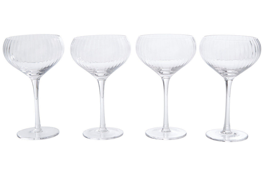 Orsina Lyle Fluted Cocktail Glasses – Set of 4 Stemmed Glassware