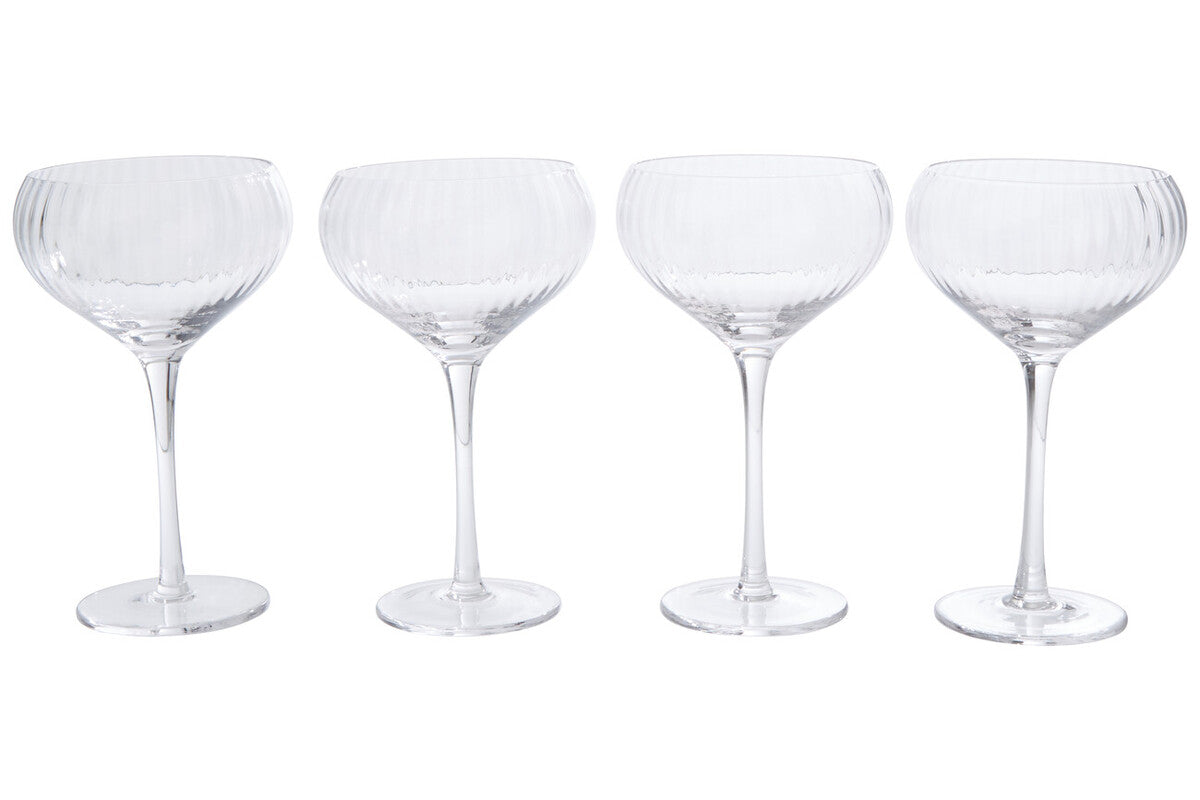 Orsina Lyle Fluted Cocktail Glasses – Set of 4 Stemmed Glassware