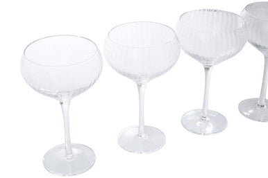 Orsina Lyle Fluted Cocktail Glasses – Set of 4 Stemmed Glassware